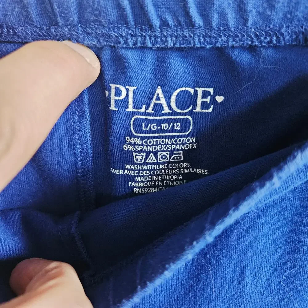 Childrens Place Size L 10/12 Leggings Navy Blue Simple Casual Basic Everyday